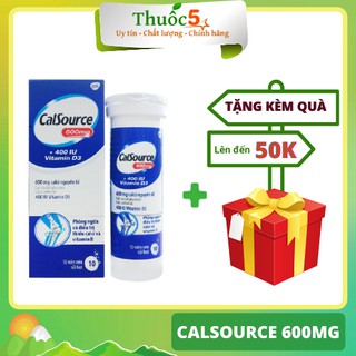 Viên sủi bổ sung canxi calsource hỗ trợ cung cấp vitamin d, phòng ngừa loãng xương lọ 10 viên