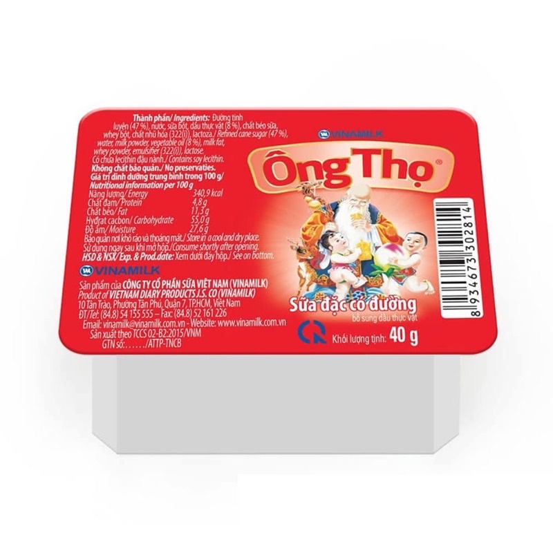 [Tân Phú] Sữa đặc có đường Ông Thọ Vinamilk hộp nhỏ 40g