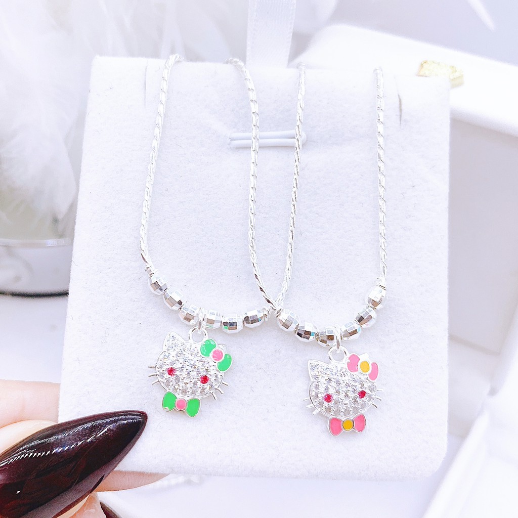 Dây chuyền hello kitty đủ màu cực yêu chuẩn bạc 925-Trang Sức PLJ