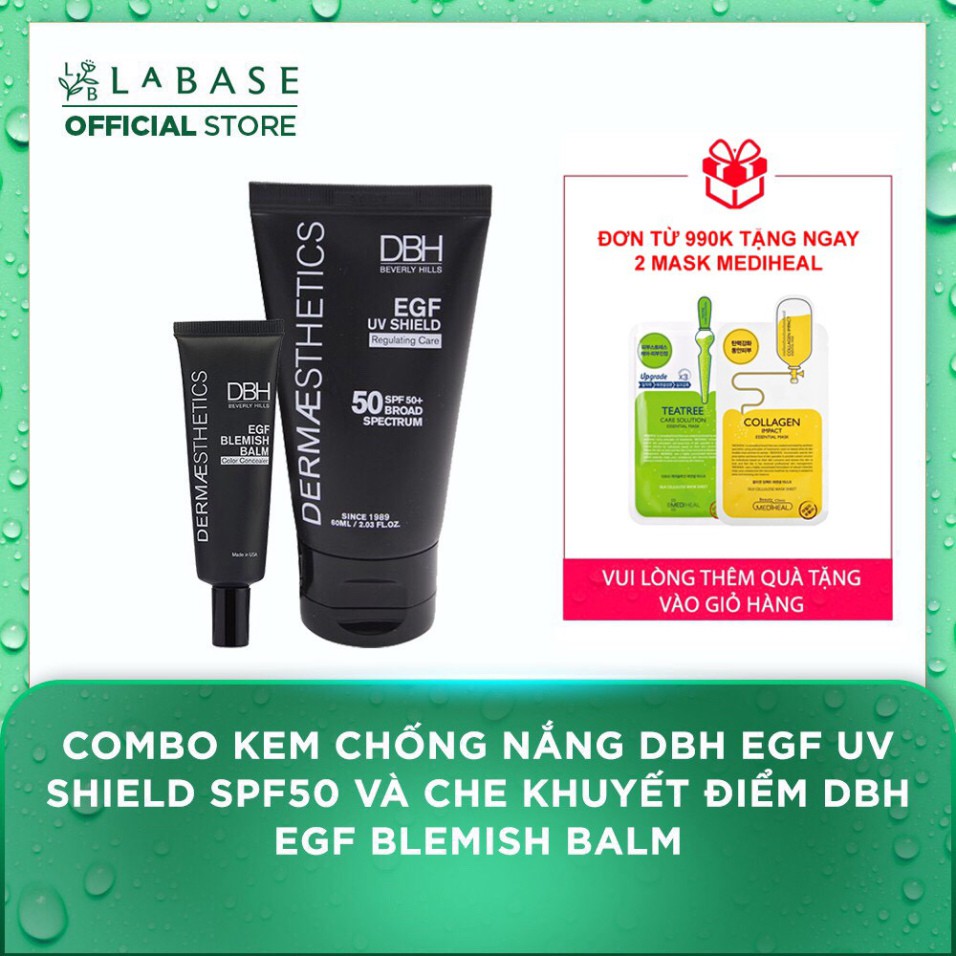 Combo kem chống nắng DBH EGF UV Shield SPF50 và che khuyết điểm DBH EGF Blemish Balm