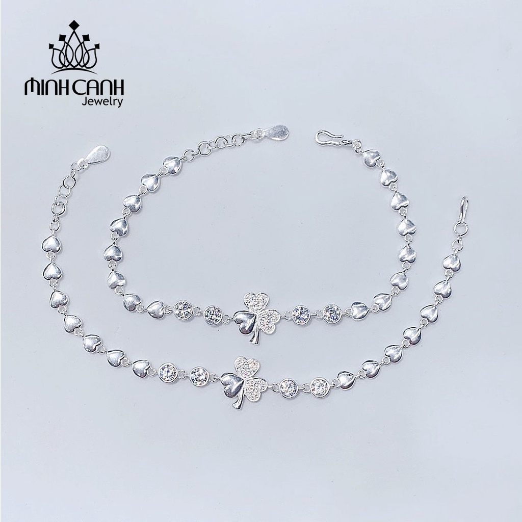 Lắc Tay Bạc Cỏ 3 Lá Mix Đá - Minh Canh Jewelry