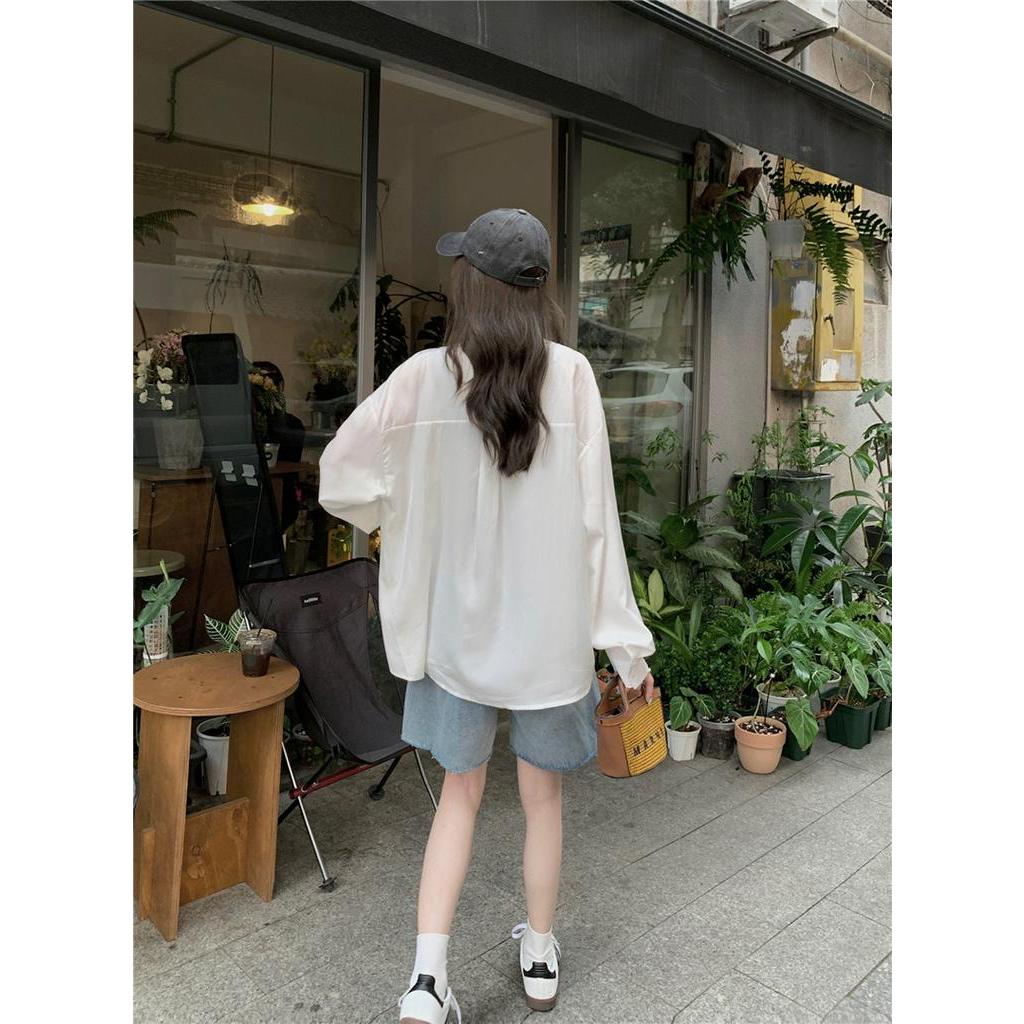 Áo Sơ Mi Mỏng Dài Tay Dáng Rộng Phong Cách Hàn Quốc Thời Trang Xuân Hè Sành Điệu 62459