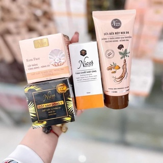 Combo kem face nicos cốt trắng + Serum dưỡng da căng bóng trắng mịn-CHÍNH HÃNG 100%