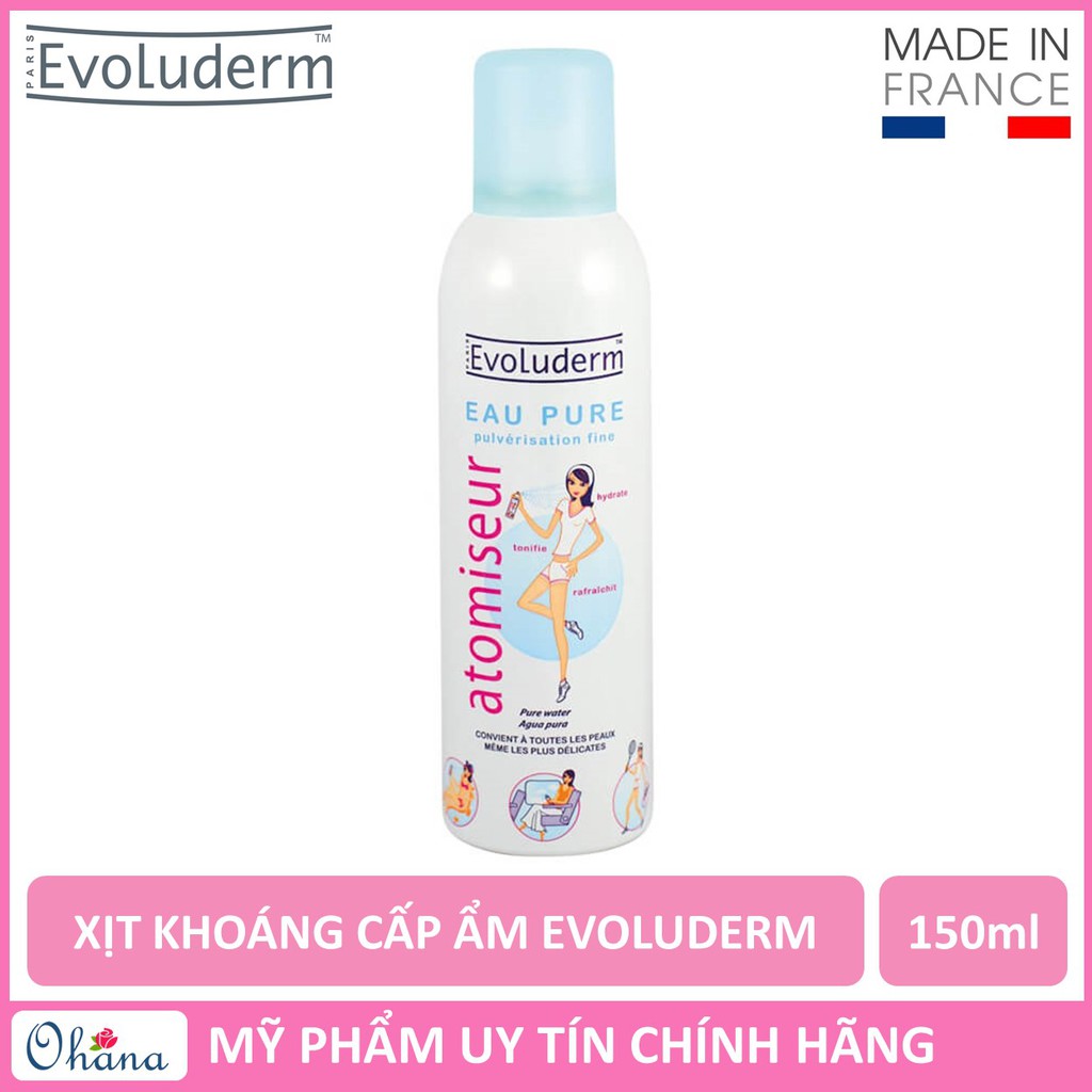 Xịt Khoáng Cấp Ẩm Evoluderm Atomiseur Eau Pure 150ml