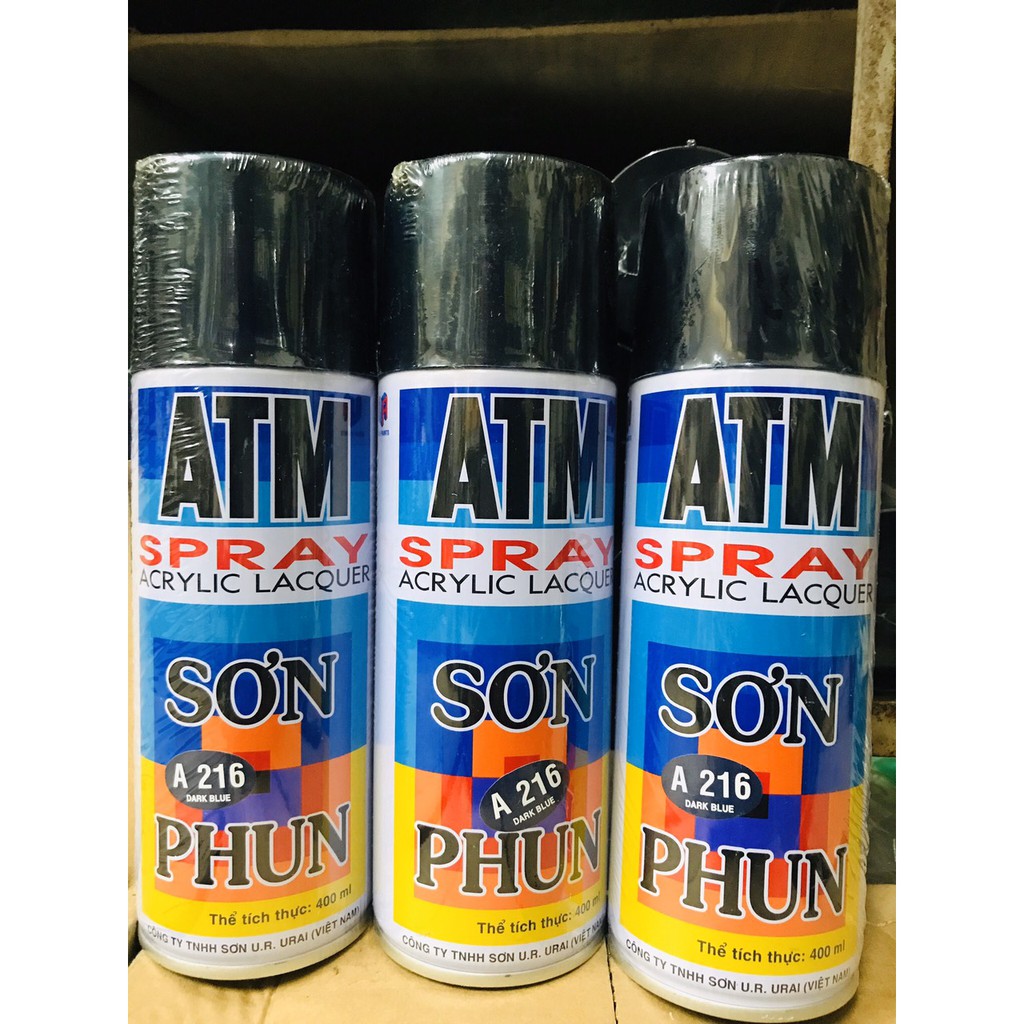 Sơn phun xịt ATM A216 màu xanh đen Dark BLUE