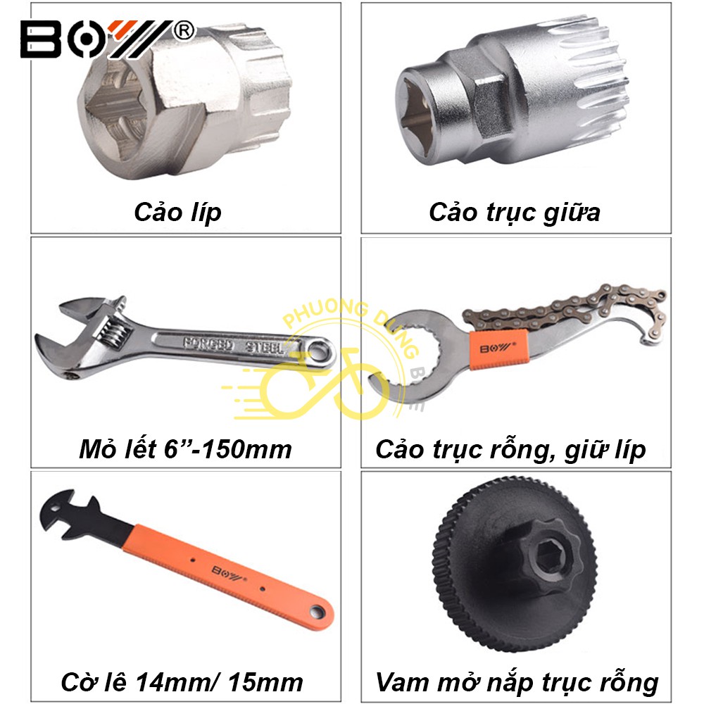 Bộ dụng cụ sửa chữa xe đạp BOY 8010Z - 15 Món