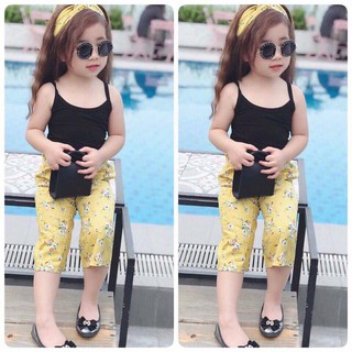 Sét quần hoa + áo 2 dây siêu đẹp (co kem tu ban)