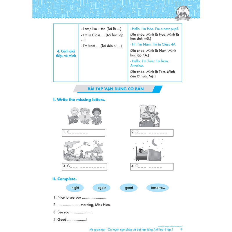 Sách Ms Grammar Ôn luyện Ngữ pháp và Bài tập tiếng Anh Lớp 4 Tập 1