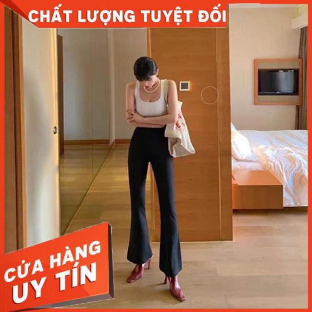 Quần vải ống loe lưng siêu cao- dáng dài 100cm | BigBuy360 - bigbuy360.vn