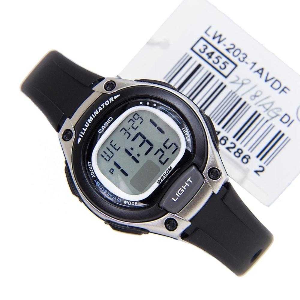 Đồng Hồ Casio unisex LW-203-1AVDF | Dây Nhựa Màu Đen | Viền Màu Xám | Chống Nước