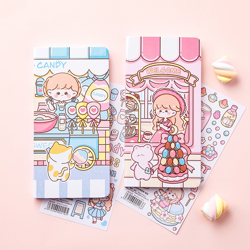 Set 80 Tấm Sổ Tay Nhật Ký In Hoạt Hình Dễ Thương Dành Cho Học Sinh