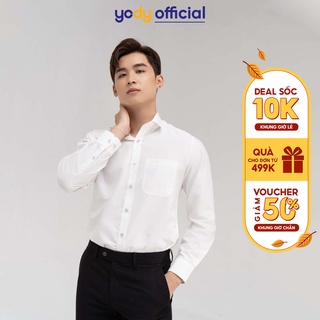 Áo sơ mi YODY Nam dài tay kiểu dáng classic có túi không nhăn SPM4003