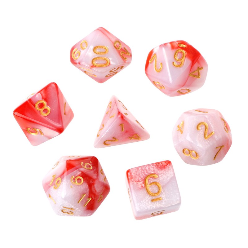 Set 7 viên xúc xắc bằng nhựa acrylic dùng để chơi trò TRPG Dungeons And Dragons D4-D20