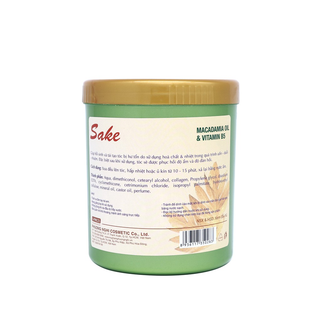 Hấp dầu  mềm mượt, phục hồi khô xơ, hư tổn Hương Sa Kê NICE Hair Care Cream Sake scent 1000ml