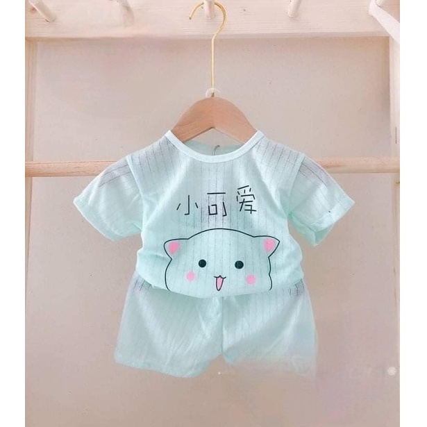 Đồ Bộ Cộc Tay Cho Bé Trai Bé Gái Chất Cotton Giấy Màu Mềm Mát - Quần Áo Trẻ Em Cho Bé Sơ Sinh 3kg Đến 15kg KIMI CT03.