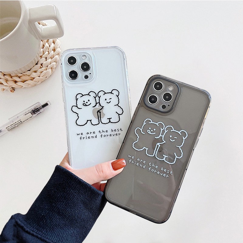 Ốp lưng iphone trong cạnh vuông BVC gấu friend 6plus/7/7plus/8/8plus/x/xs/11/12/pro/max/plus/promax-Awifi A3-14 | BigBuy360 - bigbuy360.vn