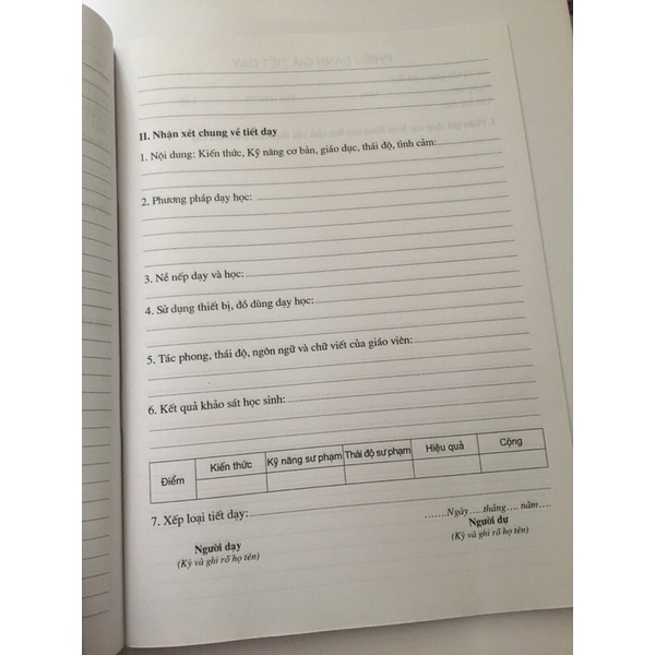 Sổ Dự Giờ Tiểu Học