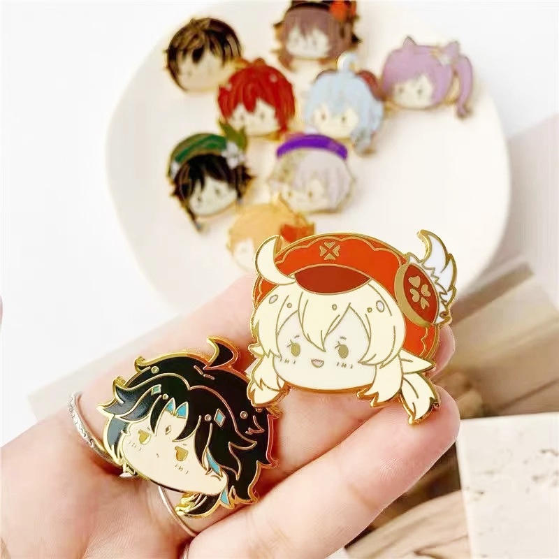Ghim Cài Áo Bằng Kim Loại Hình Game Genshin Zhongli Xiao Keqing 9 Kiểu