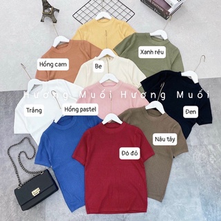 Áo len cộc tay trơn basic - bảng màu pastel