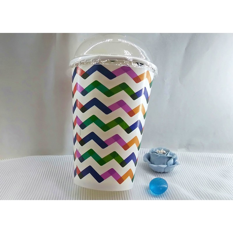 50 Ly Giấy In Hình Color 12oz – 300ml Có Nắp | Ly giấy cafe | Ly giấy đựng cà phê | Cốc giấy | Cốc giấy cafe