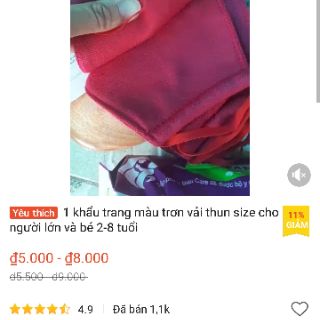 Khẩu trang thun poly màu 2 lớp