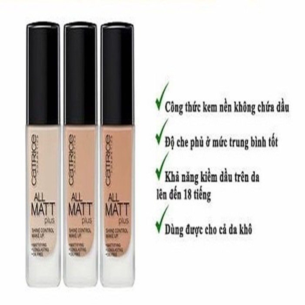 Kem Nền Catrice Cosmetic All Matt Plus Shine Control Make Up 18h