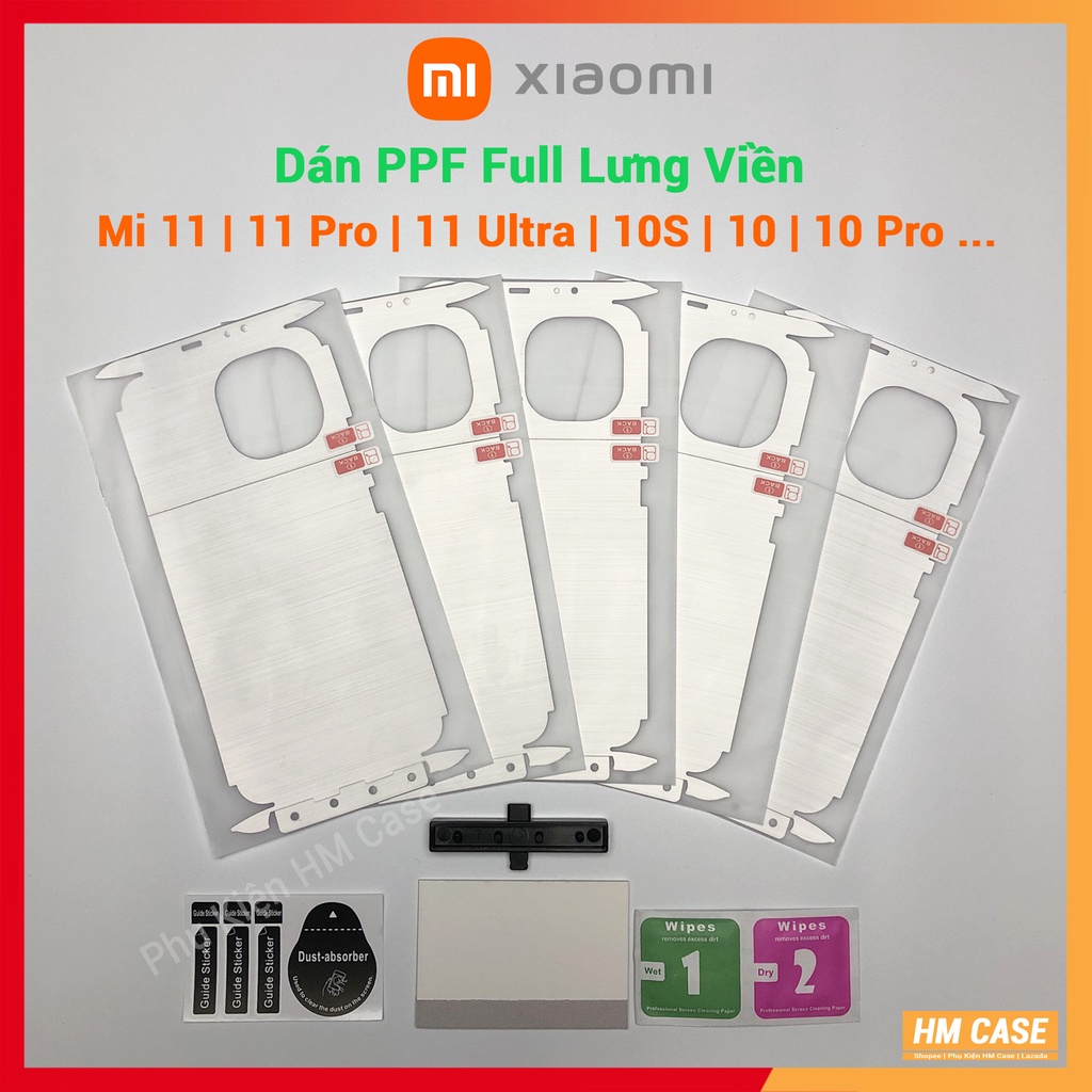 Miếng dán PPF Full Lưng Viền Xiaomi Mi 11 Mi 11 Pro Mi 11 Ultra Mi 10S Mi 10 Mi 10 Pro Mi 10 Ultra M