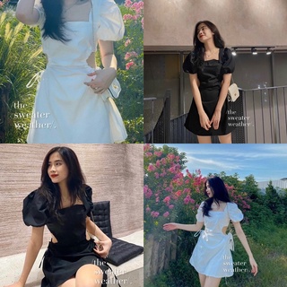 ĐẦM CUTOUT EO RÚT DÂY