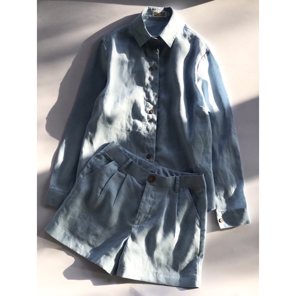 Set Linen Shirt and Short full màu - Mé Hè