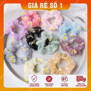 [XẢ KHO - HÀNG SIÊU ĐẸP] - Buộc tóc, cột tóc vải Scrunchies Hoa Cúc siêu xinh siêu bền