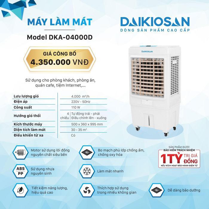 Quạt điều hòa hơi nước DAIKIOSAN DKA-4000D