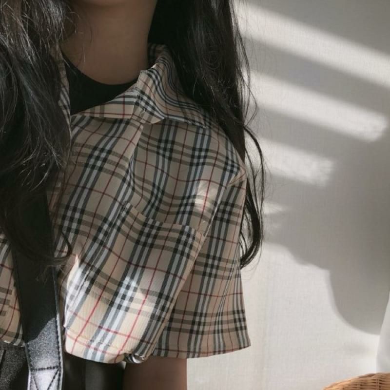 Áo Khoác Sơ Mi Nữ Sọc Caro Ulzzang Thời Trang