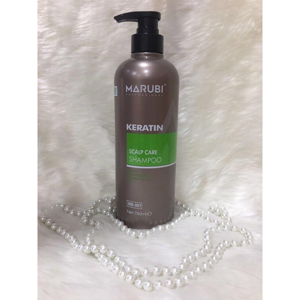 Cặp Gội Xả Keratin Marubi Phục Hồi Hư Tổn Kích Thích Thích Mọc Tóc 750ml Chính Hãng