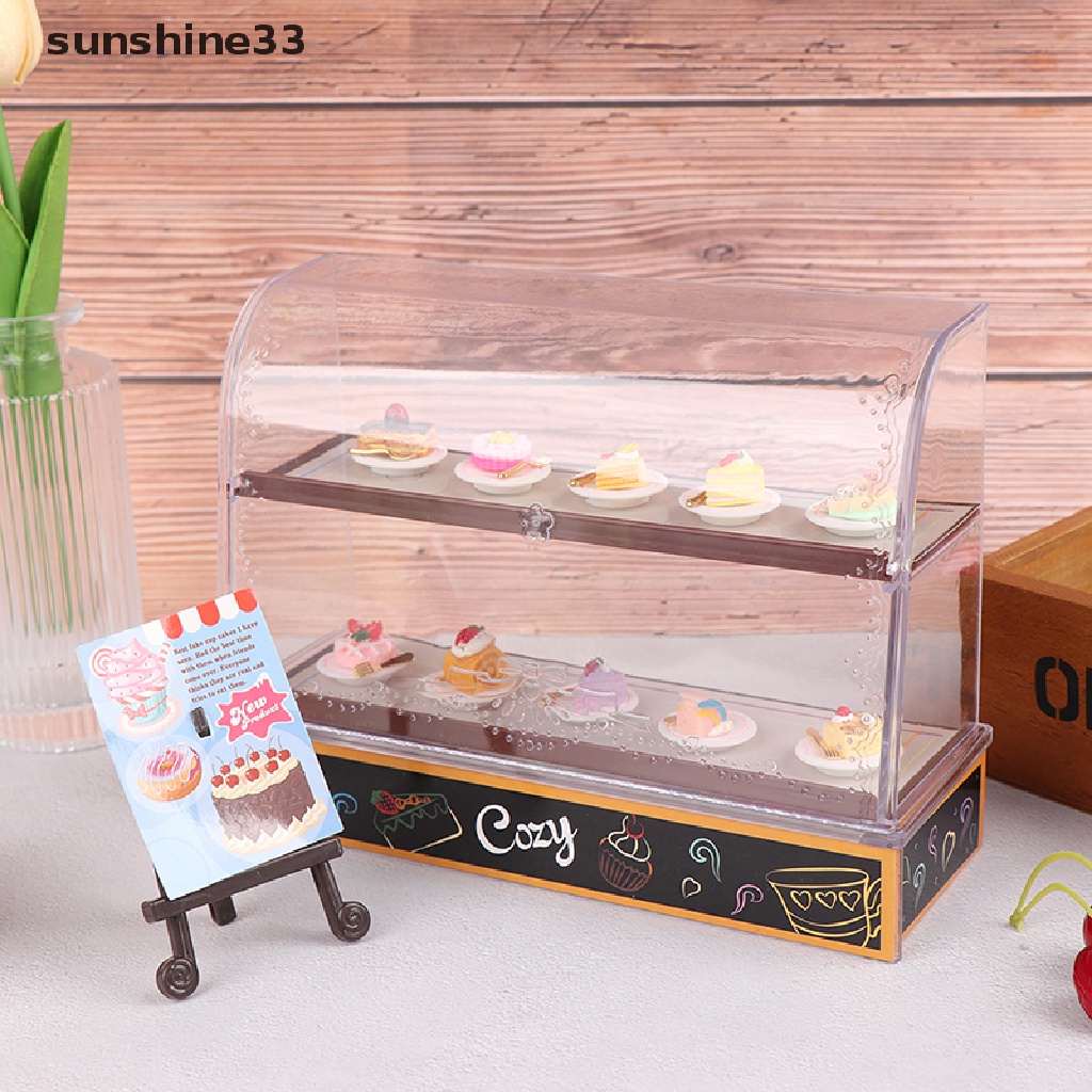 SU Mini Cake Counter Advertising Frame Showcase Cabinet Dollhouse Fruniture n