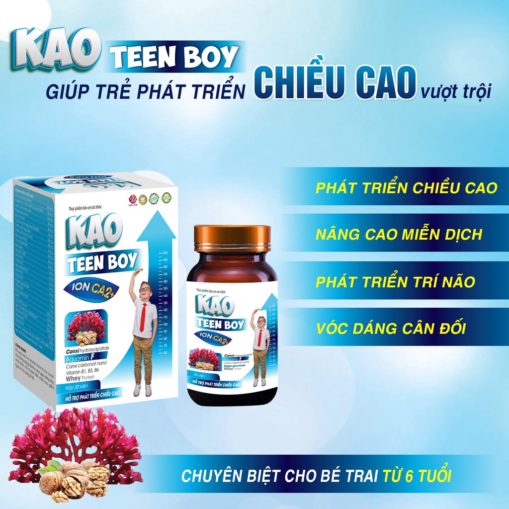 Viên uống tăng chiều cao KAO Teen Boy Ion Ca2+   dành cho bé trai