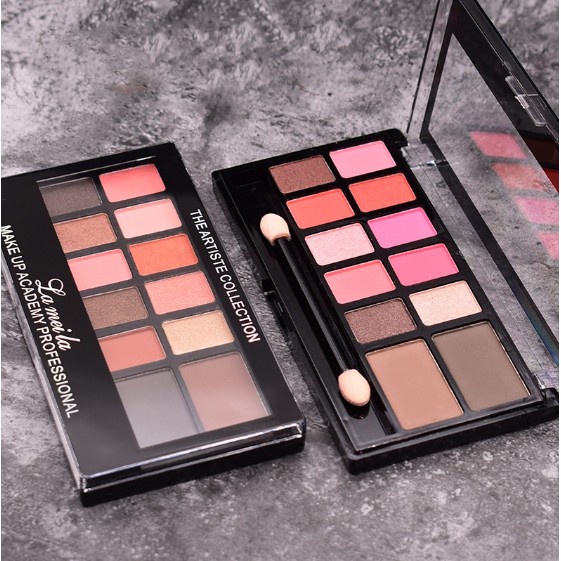 Bảng phấn mắt nhiều màu 12 ô Lameila  kèm cọ hàng chuẩn nội địa trung   🍀 Clovershop68 🍀 | BigBuy360 - bigbuy360.vn