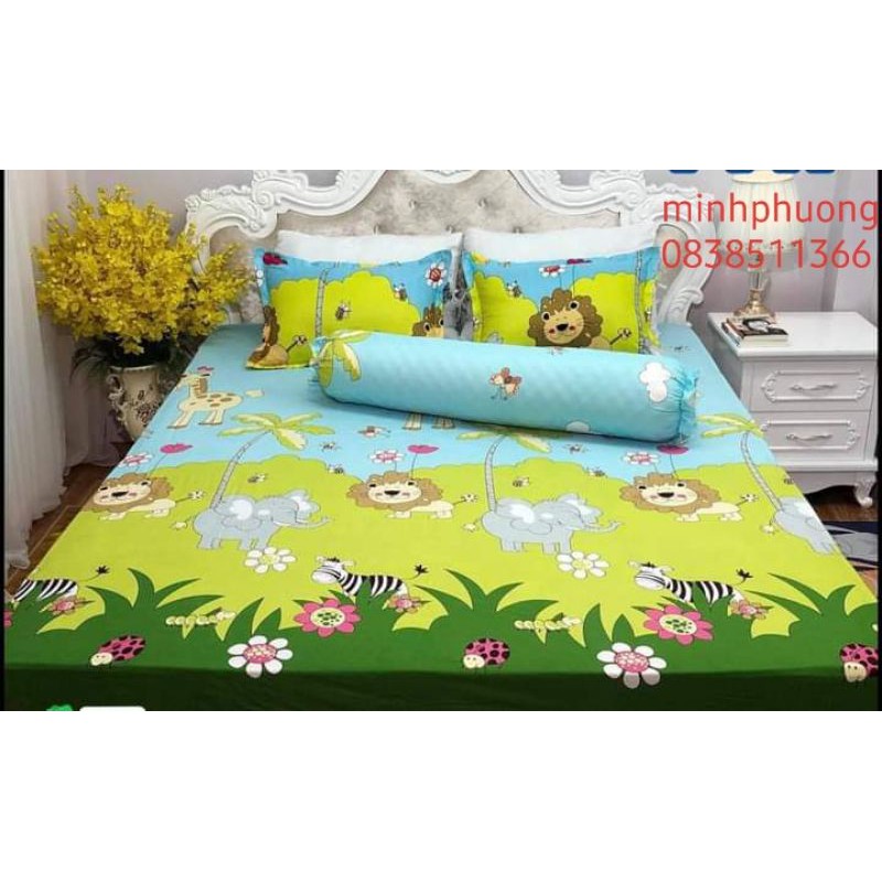 Bộ ga gối m6/m8 drap giường poly, ga trải giường cute + 2 vỏ gối nằm cute mẫu mã đa dạng, đủ kích thước