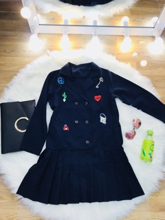 Đầm vest xếp ly Hàn Quốc
