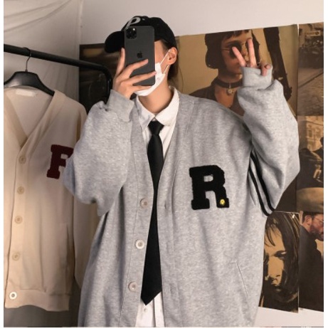 Áo khoác ngoài nam form rộng Áo cardigan nam khoác ngoài form rộng vải nỉ thời trang học sinh hàn quốc