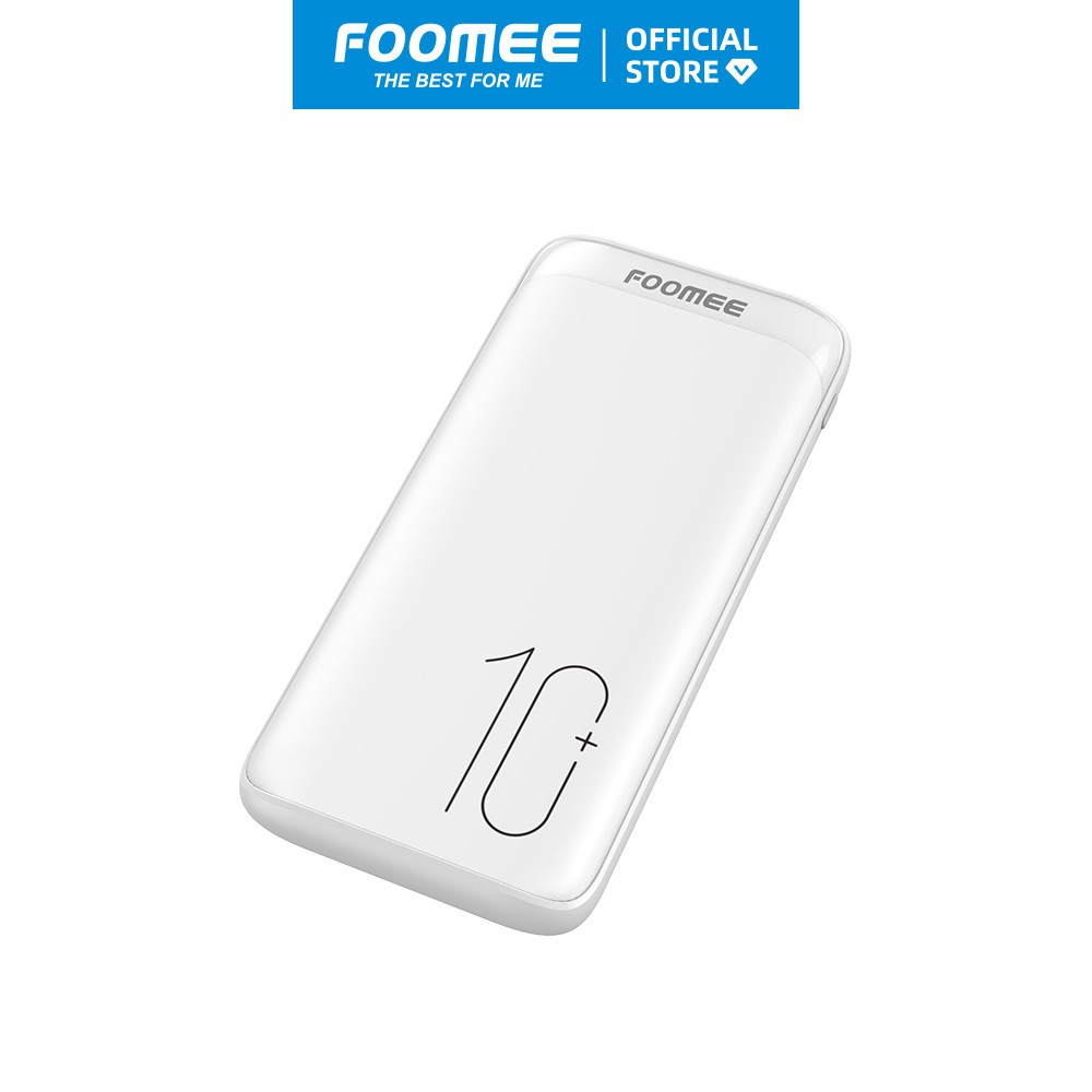 Pin Sạc Dự Phòng 10000mAh FOOMEE RB10 - Đầu Ra 2 Cồng USB Sạc Nhanh 2.1A