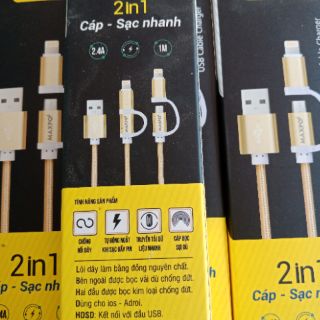 Dây xạc hãng dmax-maxpo 2 in 1 .sạc nhanh