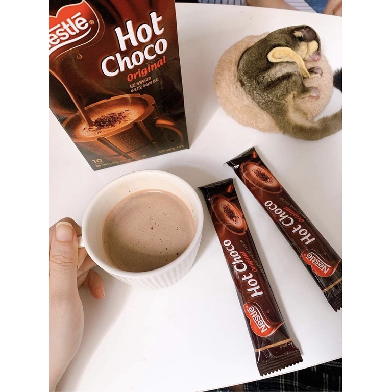 Nestle Hot Choco Original 240gr - Bột Cacao Nestle hộp (10 gói x 24gram) Nhập Khẩu Hàn Quốc date 2023
