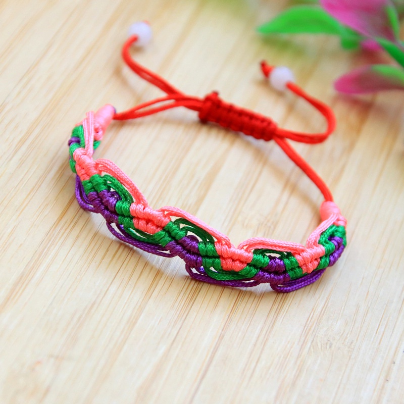 Vòng Tay EBI Thuyền Rồng Chỉ Màu Ngũ Sắc Tây Tạng Bình An May Mắn dây rút tùy chỉnh độ rộng