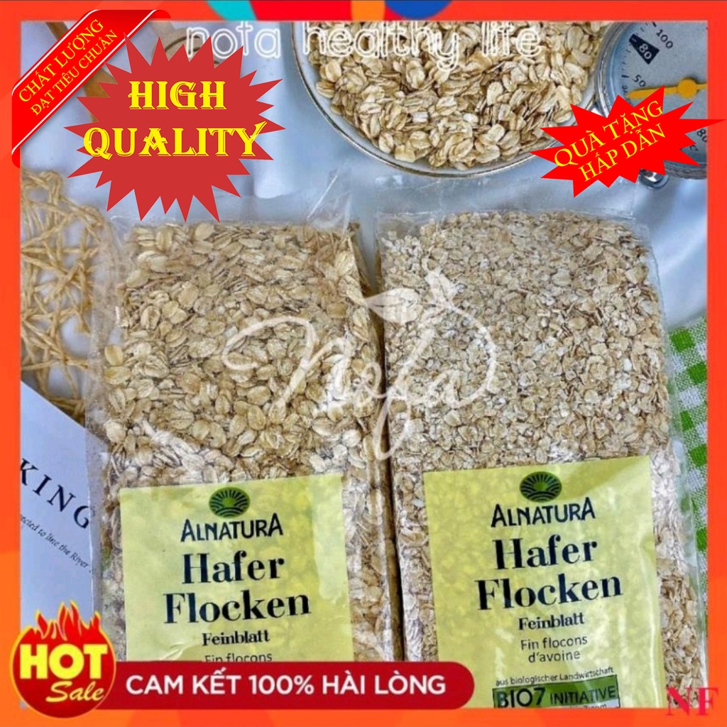 Yến mạch Đức giảm cân ăn liền 1kg Cán Dẹt & Cán Vỡ Hafer Flocken 5 phút ăn liền ngon hơn Quaker
