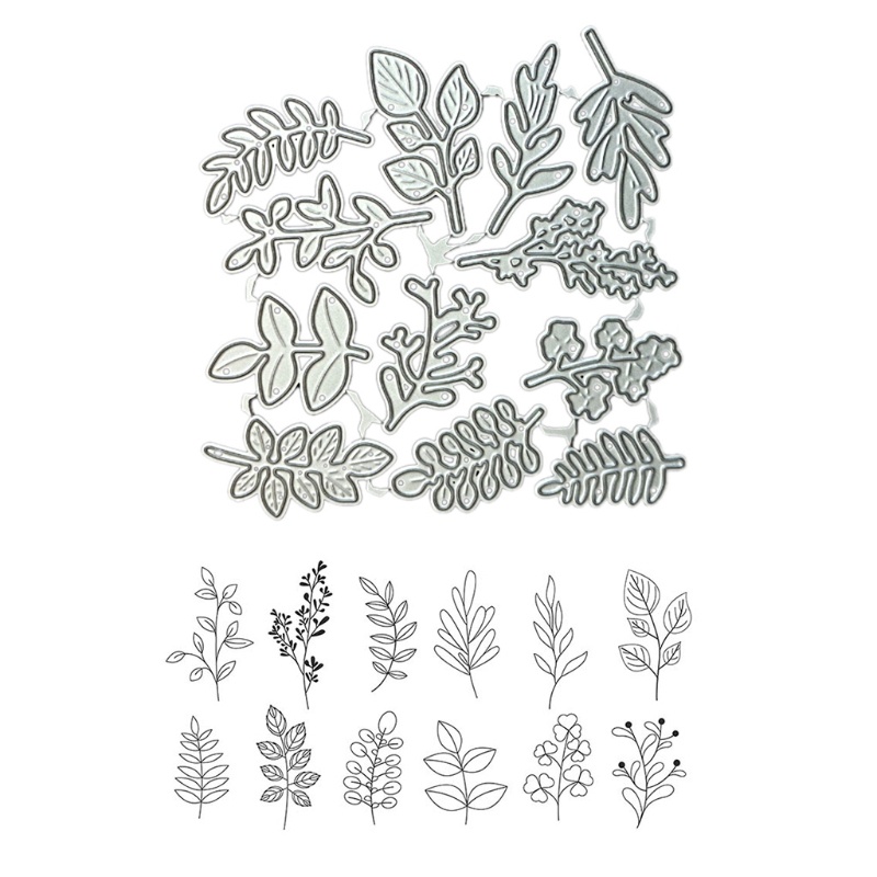 Khuôn Cắt Giấy Kim Loại Hình Cành Lá Xinh Xắn
