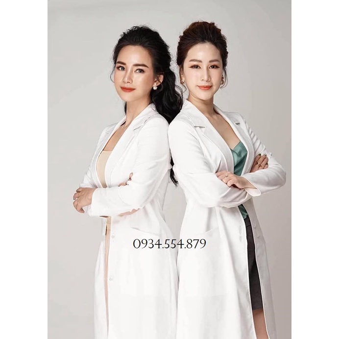 HT7287 - Đồng phục Áo Blouse, Spa, Thẩm Mỹ, Y Tá Điều Dưỡng, Phòng Khám, Bác Sĩ Phối Màu Cách Điệu Đẹp