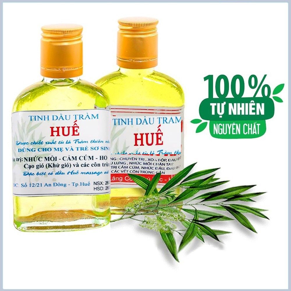 Tinh dầu tràm Huế nguyên chất chai dẹt 100ml cho bé giá rẻ nhất