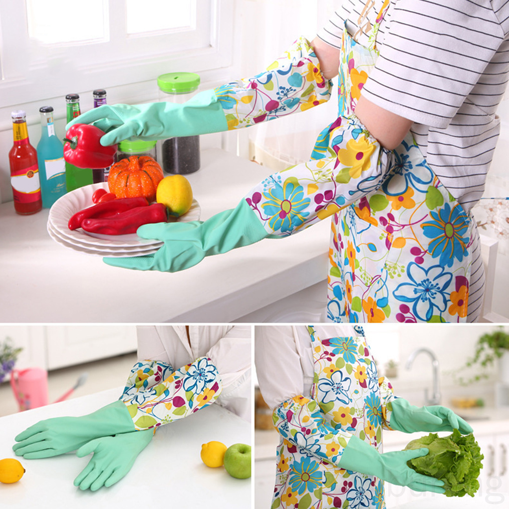 Găng tay latex rửa chén chống thấm nước dành cho nhà bếp