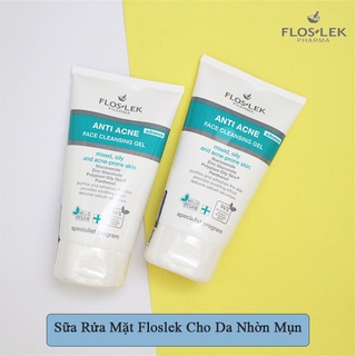 [NHẬP KHẨU-TEM PHỤ] Sữa Rửa Mặt Floslek Cho Da Nhờn Mụn Antibacterial Face Cleansing Gel 125ML