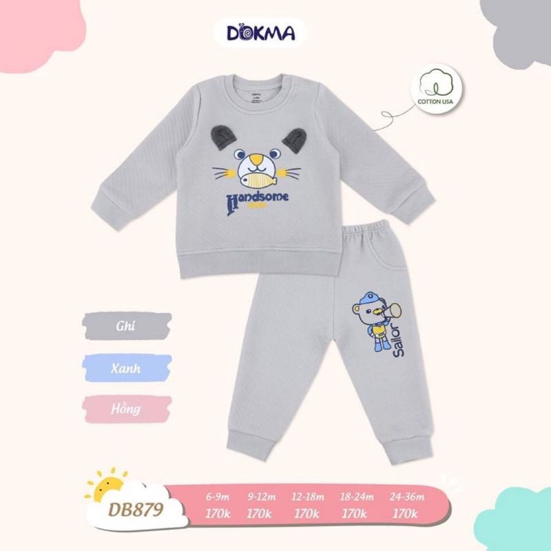 Bộ nỉ trần bông Dokma cho bé